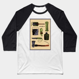 Survival Gear Illustration Baseball T-Shirt